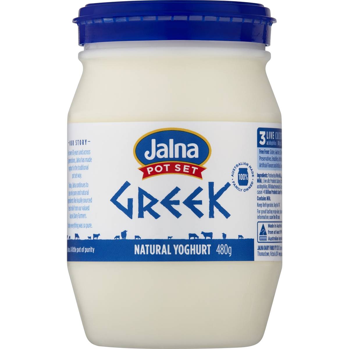 Jalna Pot Set Greek Natural Yoghurt 480g | Woolworths