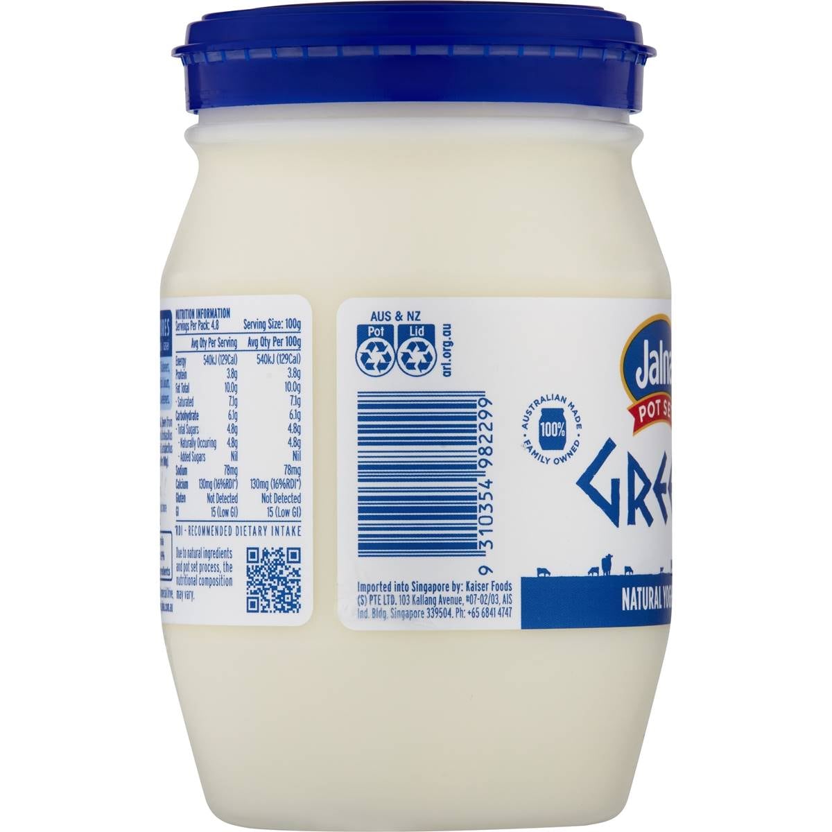 Jalna Pot Set Greek Natural Yoghurt 480g Woolworths
