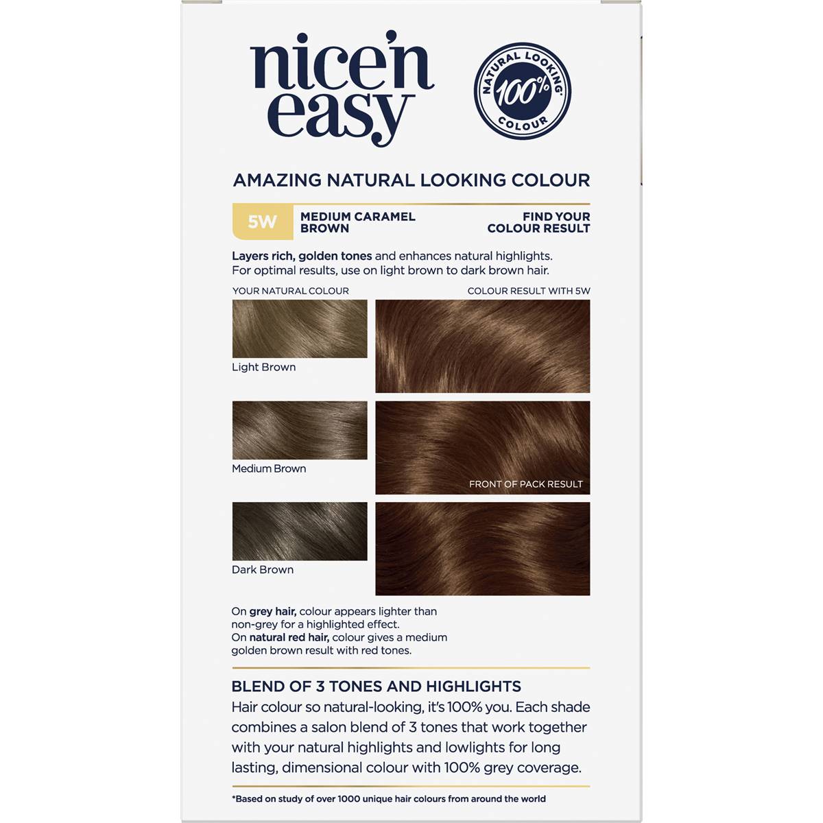 Clairol Nice 'n Easy Permanent 5w Caramel Brown Hair Colour Each ...