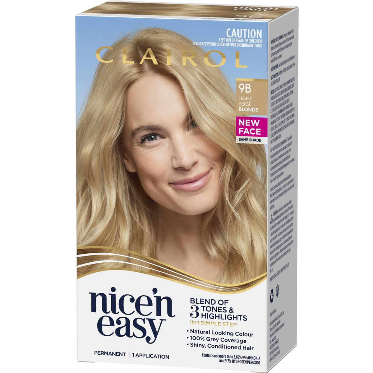 Clairol Nice & Easy Permanent 9b Light Beige Blonde Hair Colour Each ...