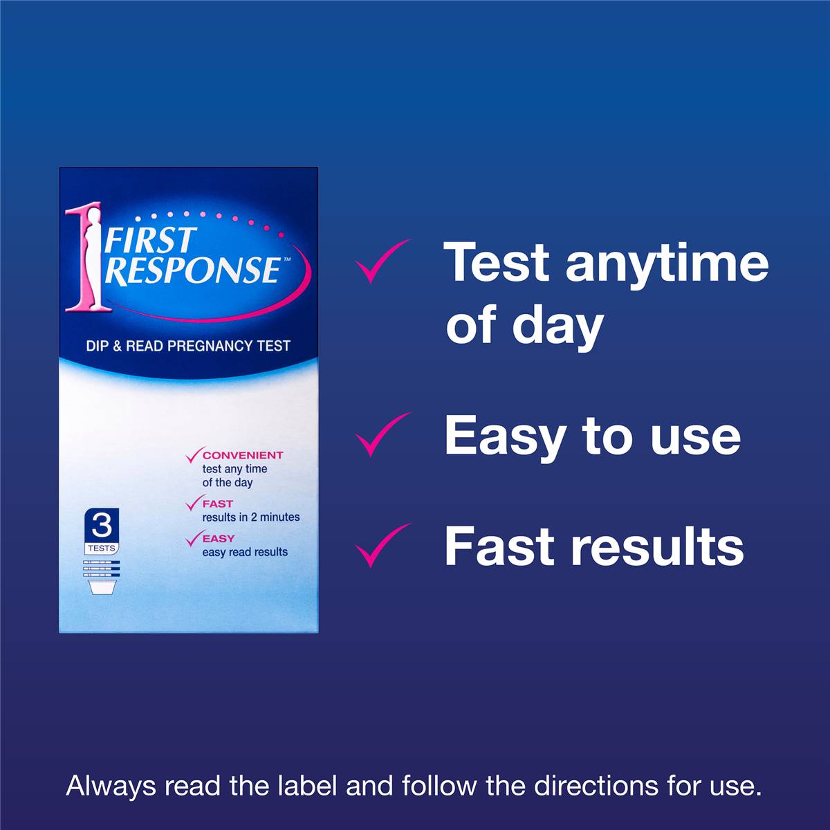 First Response Pregnancy Test Dip Read 3 Pack Woolworths 0107