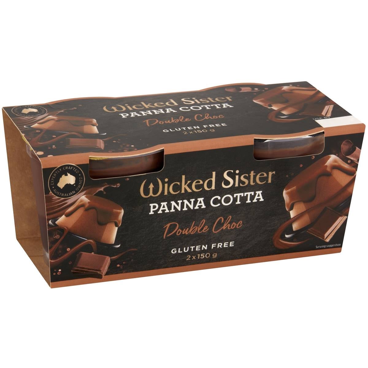 Wicked Sister Panna Cotta Double Choc Gluten Free 2 Pack Woolworths