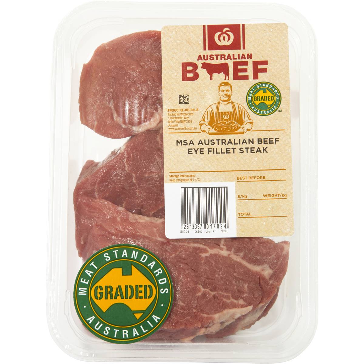 Woolworths Beef Steak Scotch Fillet 300g 500g Woolworths