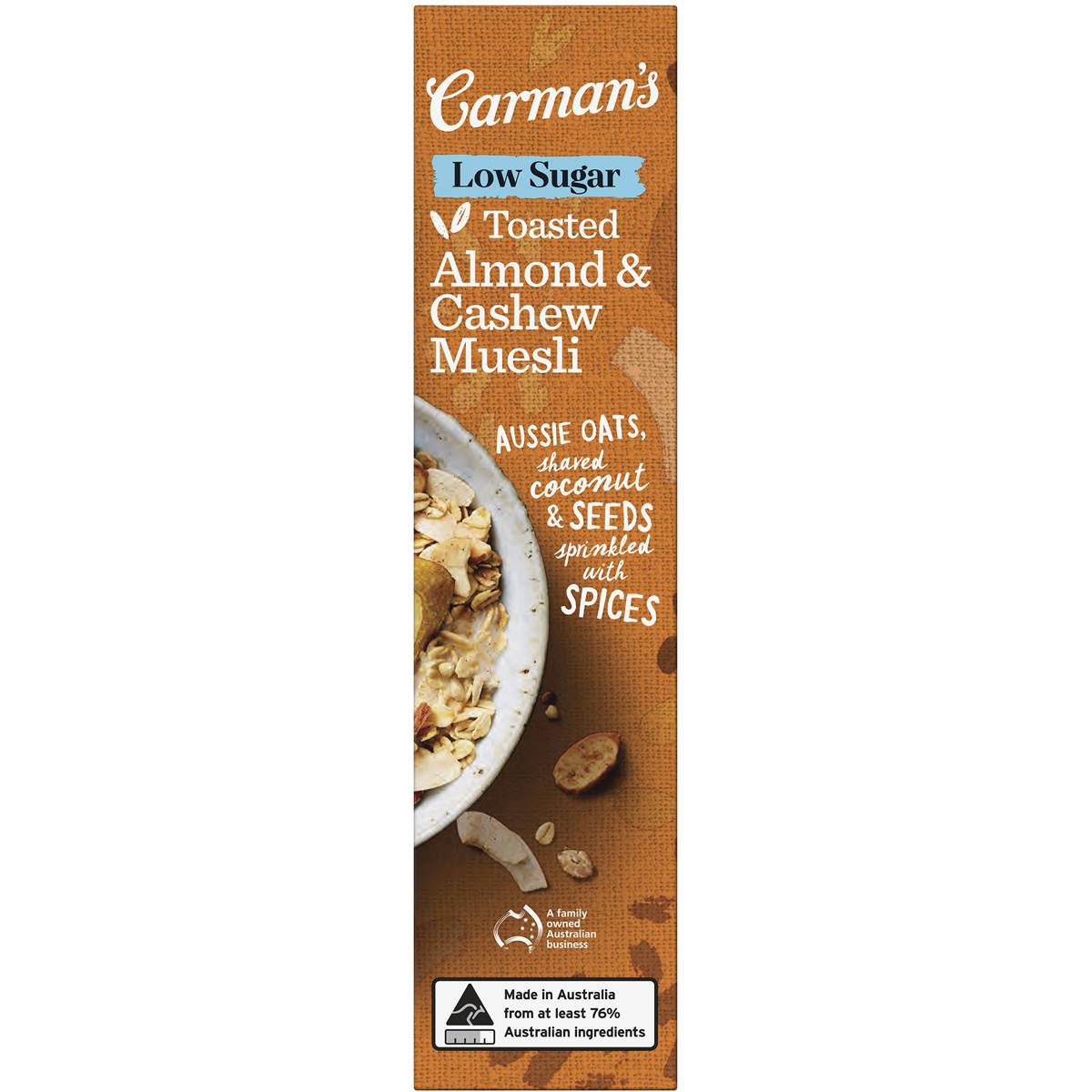 Carman's Low Sugar Toasted Almond & Cashew Muesli 500g Woolworths