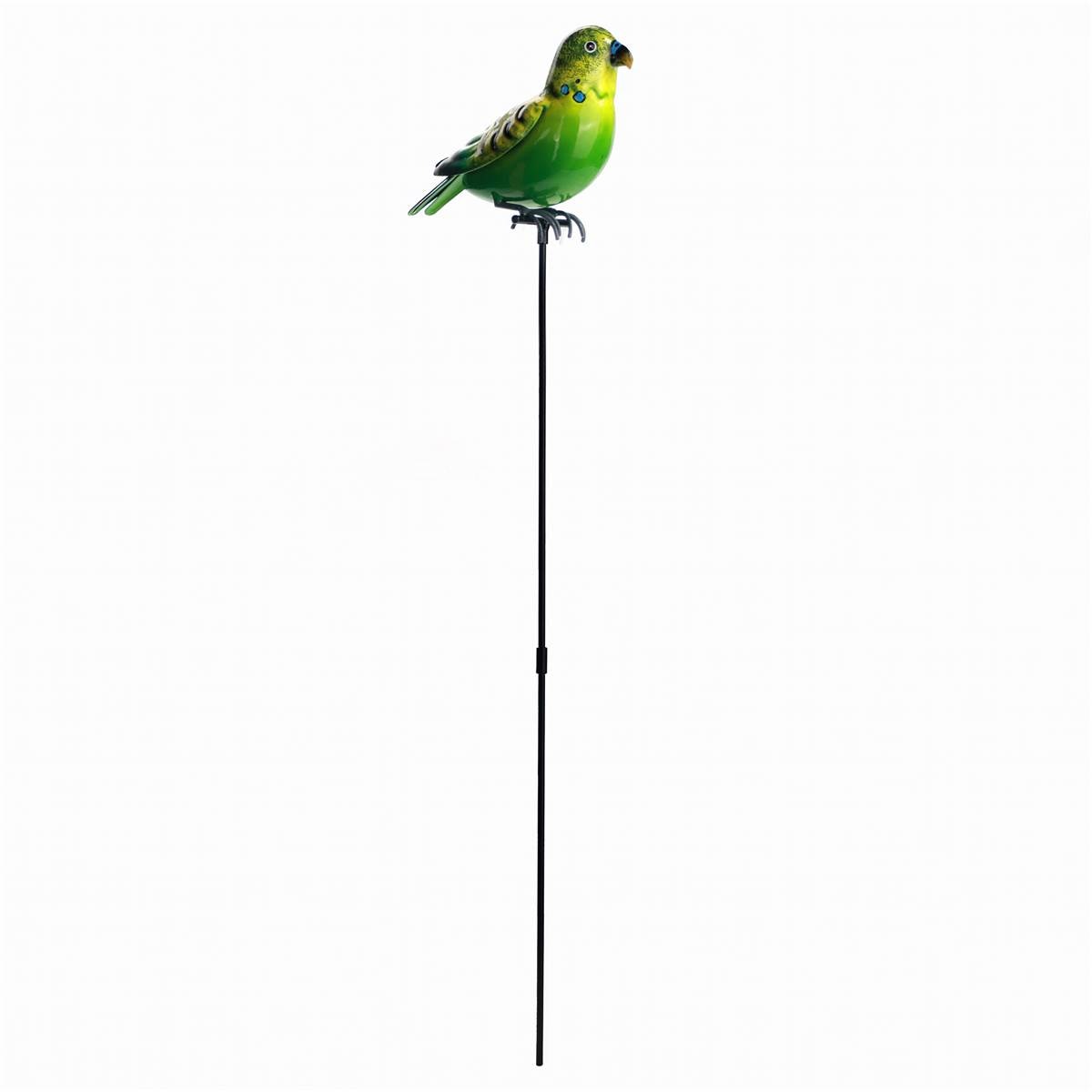 Green Gardener Metal Flying Bird Stake - Green Budgerigar