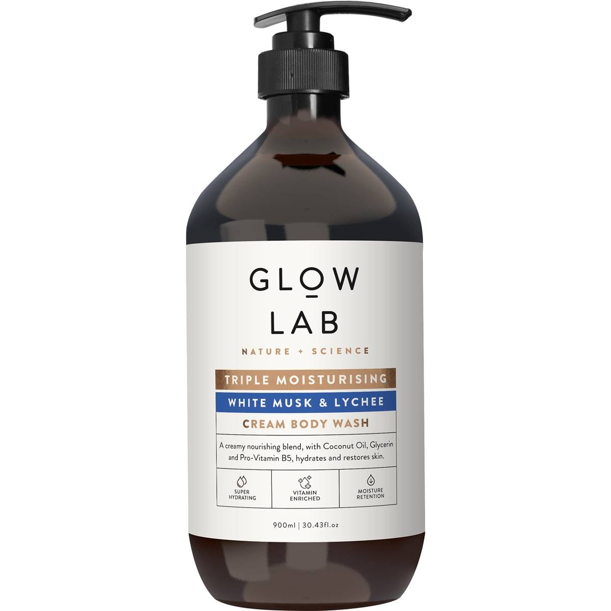 Glow Lab Cream Body Wash Triple Moisturising 900ml Woolworths