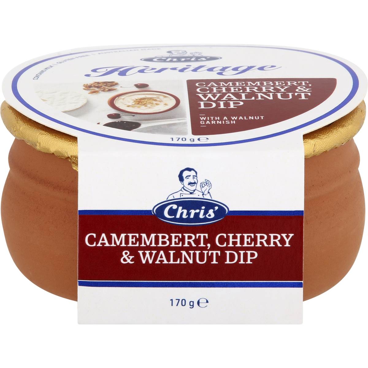 Chris' Heritage Camembert Cherry & Walnut Dip 170g