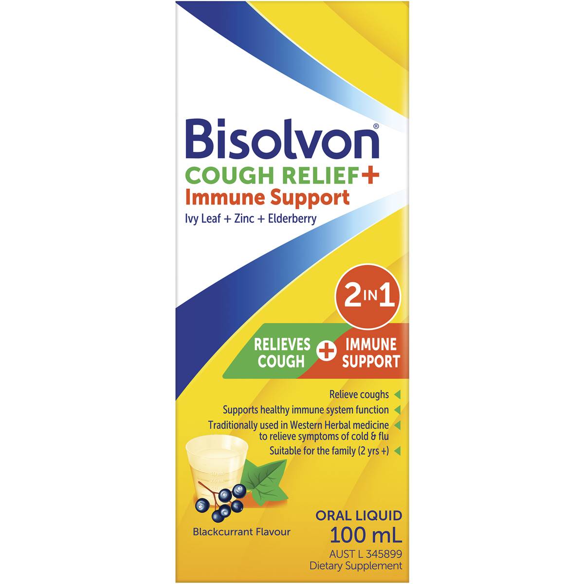 Bisolvon Cough Relief + Immune Support Cough Syrup 100ml Woolworths