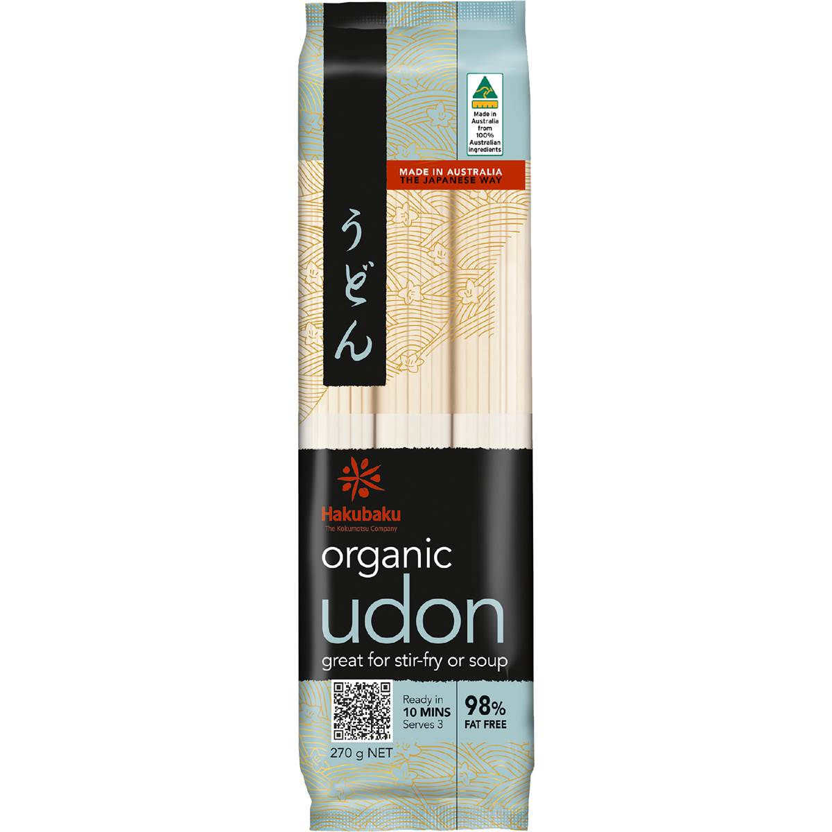 Hakubaku Organic Japanese Udon Noodle 270g Woolworths