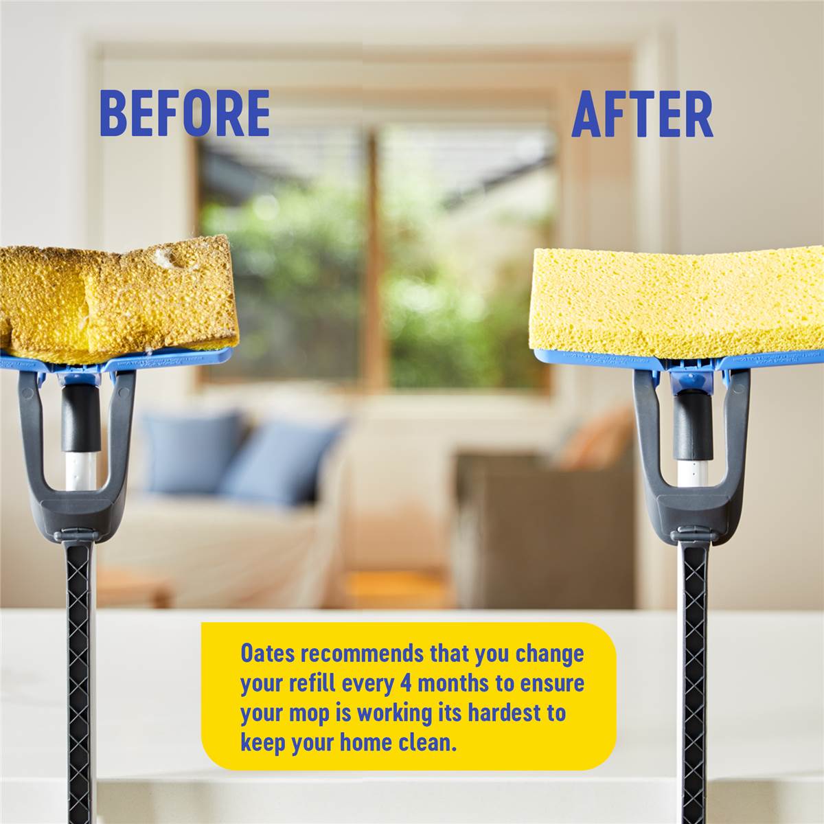 Oates Mop Tiltamatic Sponge Refill 2 Pack Woolworths