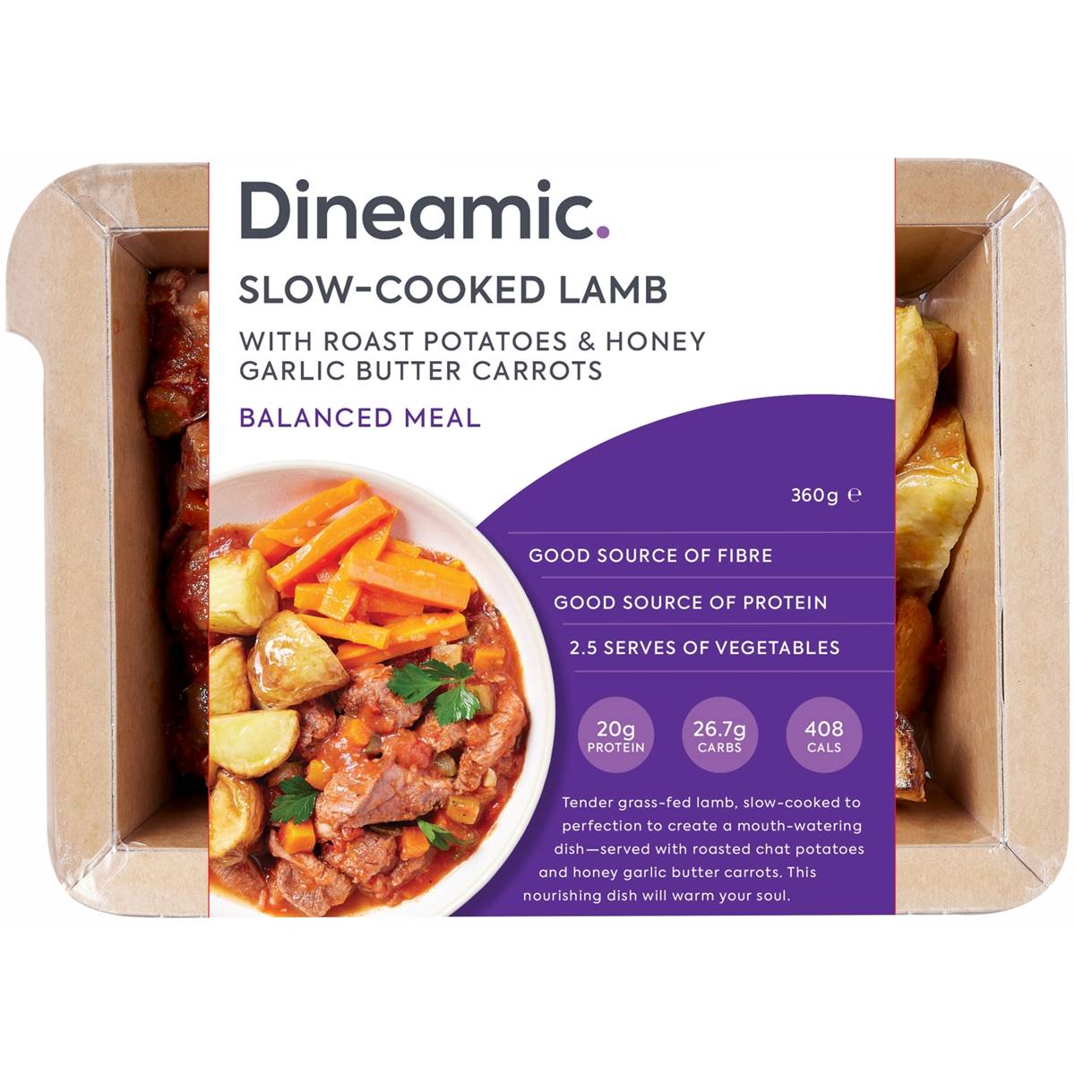 Dineamic Slow Cooked Lamb With Potatoes & Carrots Chilled Meal 360g