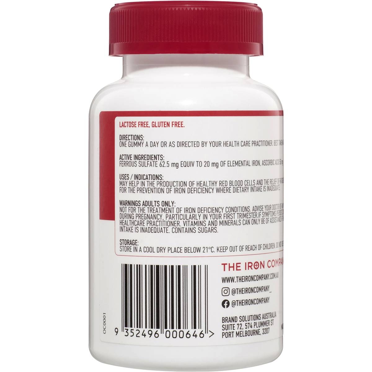 The Iron Company Iron +c Gummies Orange Flavour 20mg Woolworths