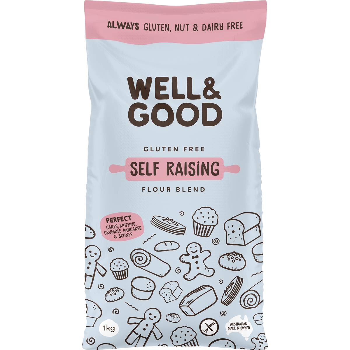 Well & Good Gluten Free Self Raising Flour Blend (1kg)