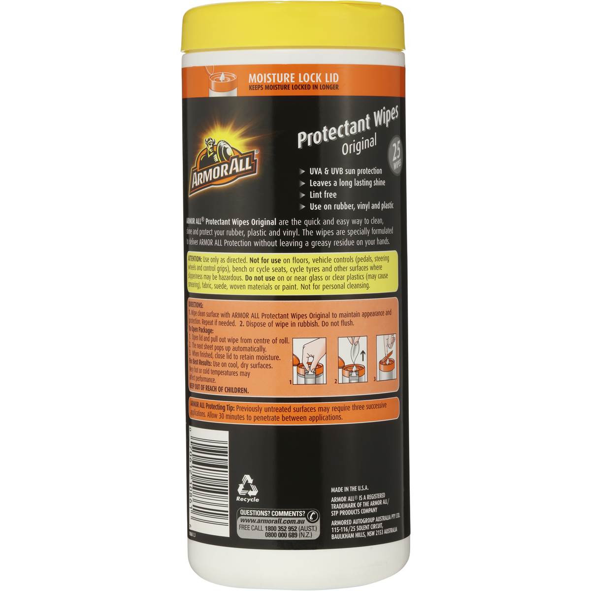 Armor All Car Care Protectant Wipes 25pk Woolworths