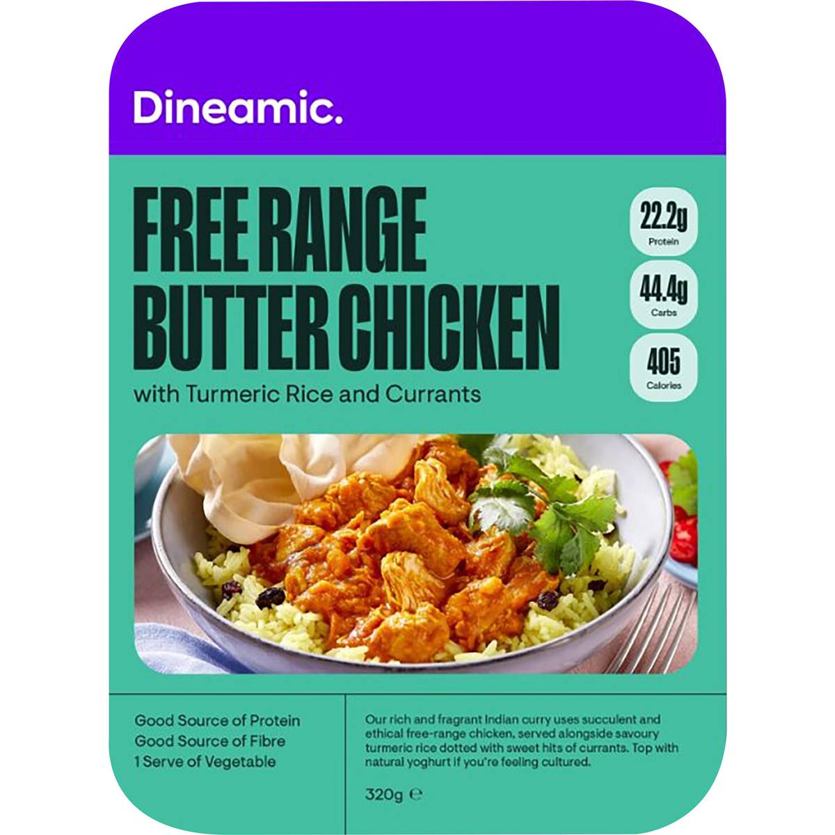 Dineamic Butter Chicken With Turmeric Rice & Currants 320g Woolworths