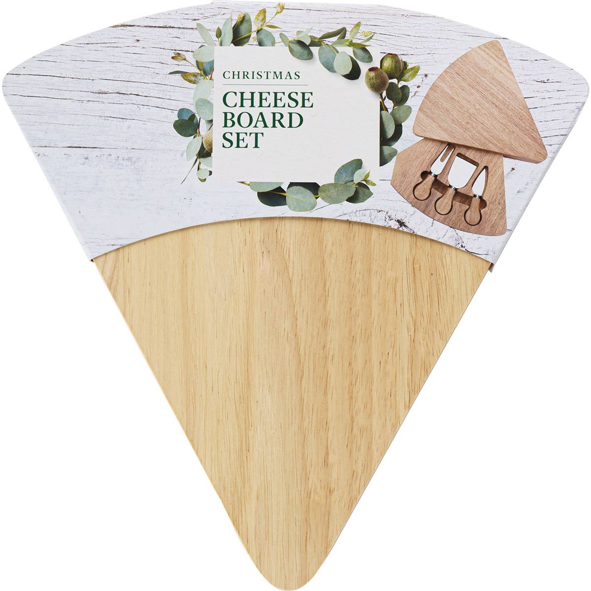 Christmas Wooden Cheese Board Set Each Woolworths