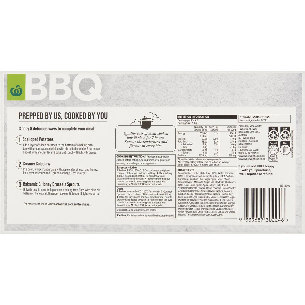 Woolworths Bbq Beef Brisket Burnt Ends With Mustard Bbq Sauce 560g