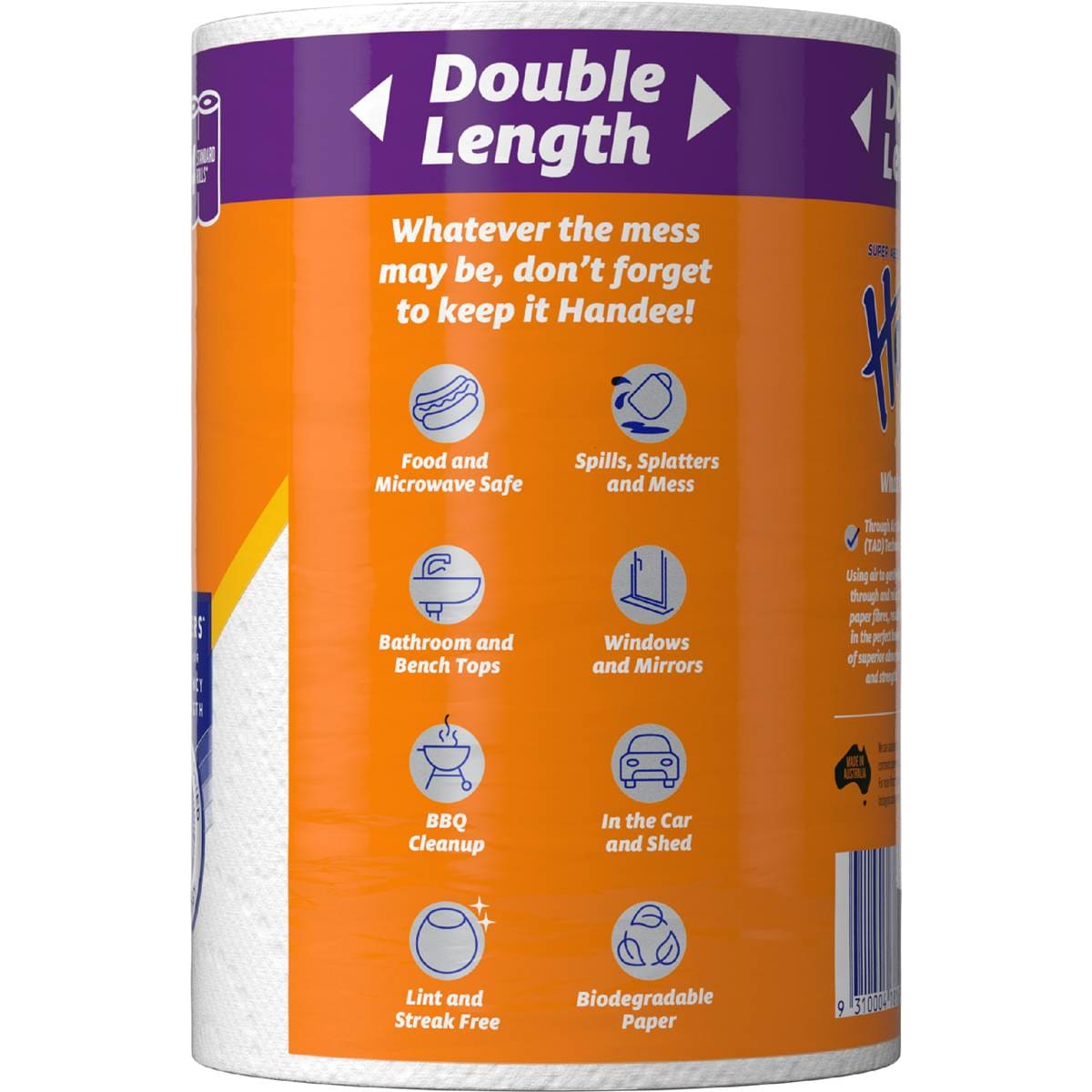 Handee Ultra Paper Towel Double Length White 240 Sheets 2 Pack Woolworths