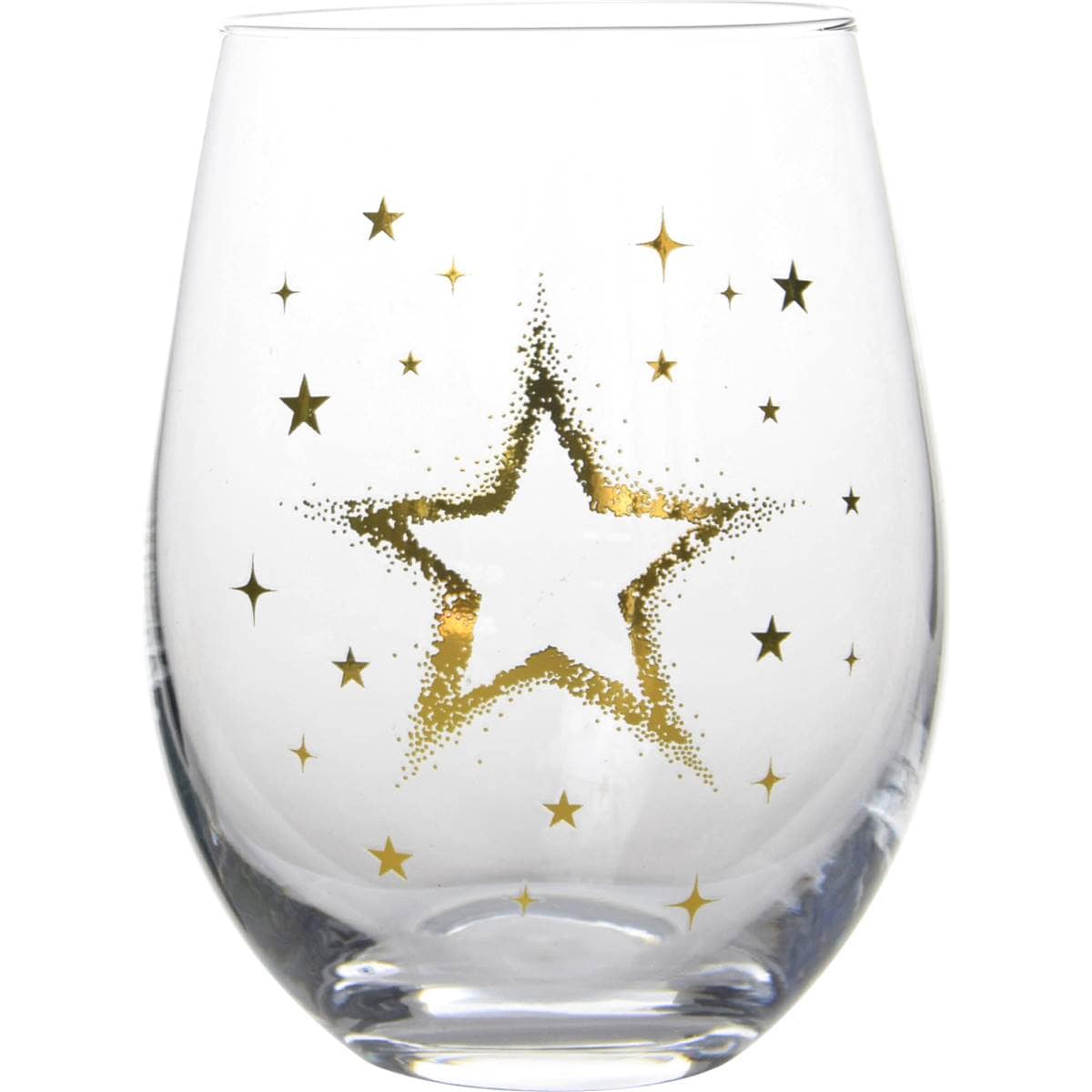 Christmas Stemless Wine Glasses Stars 4 Pack Woolworths