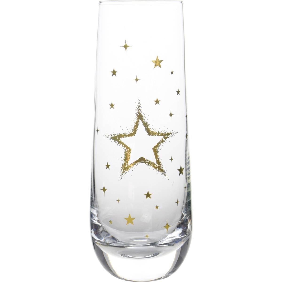 Christmas Stemless Flute Glasses Stars 4 Pack Woolworths