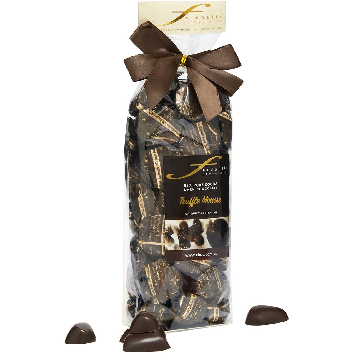 Fardoulis Chocolates 55 Pure Cocoa Dark Chocolate Truffles Gift Bag