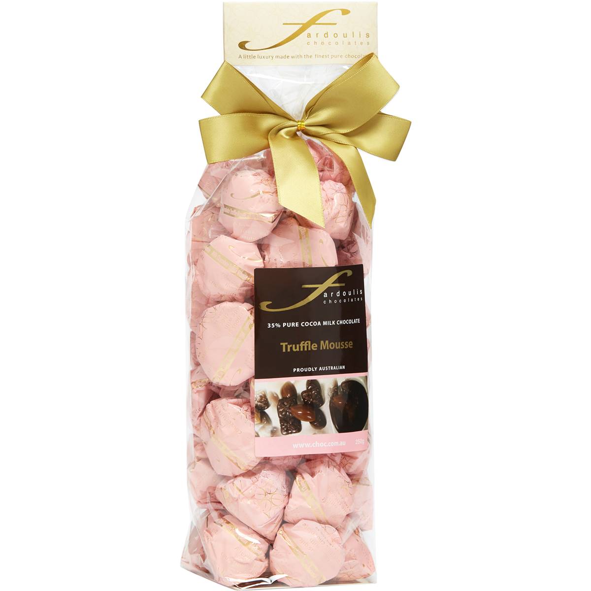Fardoulis Chocolates 35 Pure Cocoa Milk Chocolate Truffles Gift Bag