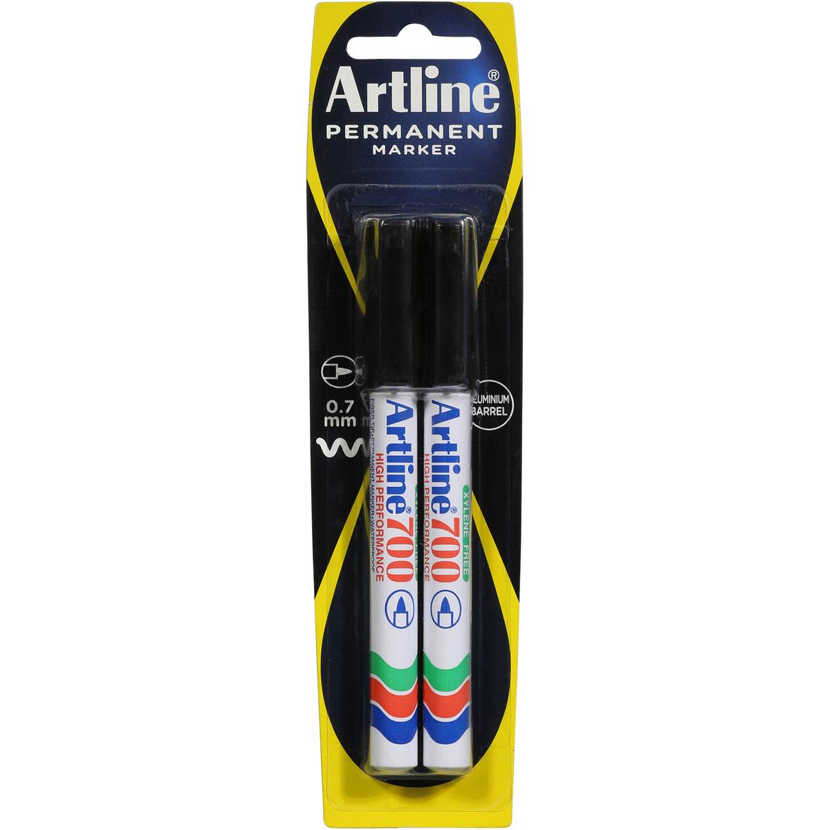 Artline Permanent Marker Black 700mm 2 Pack Woolworths