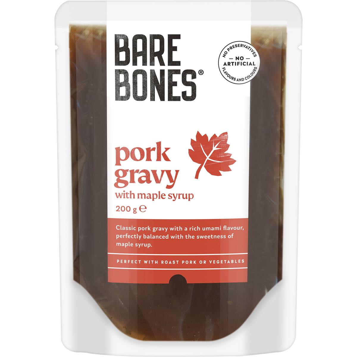 Bare Bones Pork Gravy With Maple Syrup 200g Woolworths