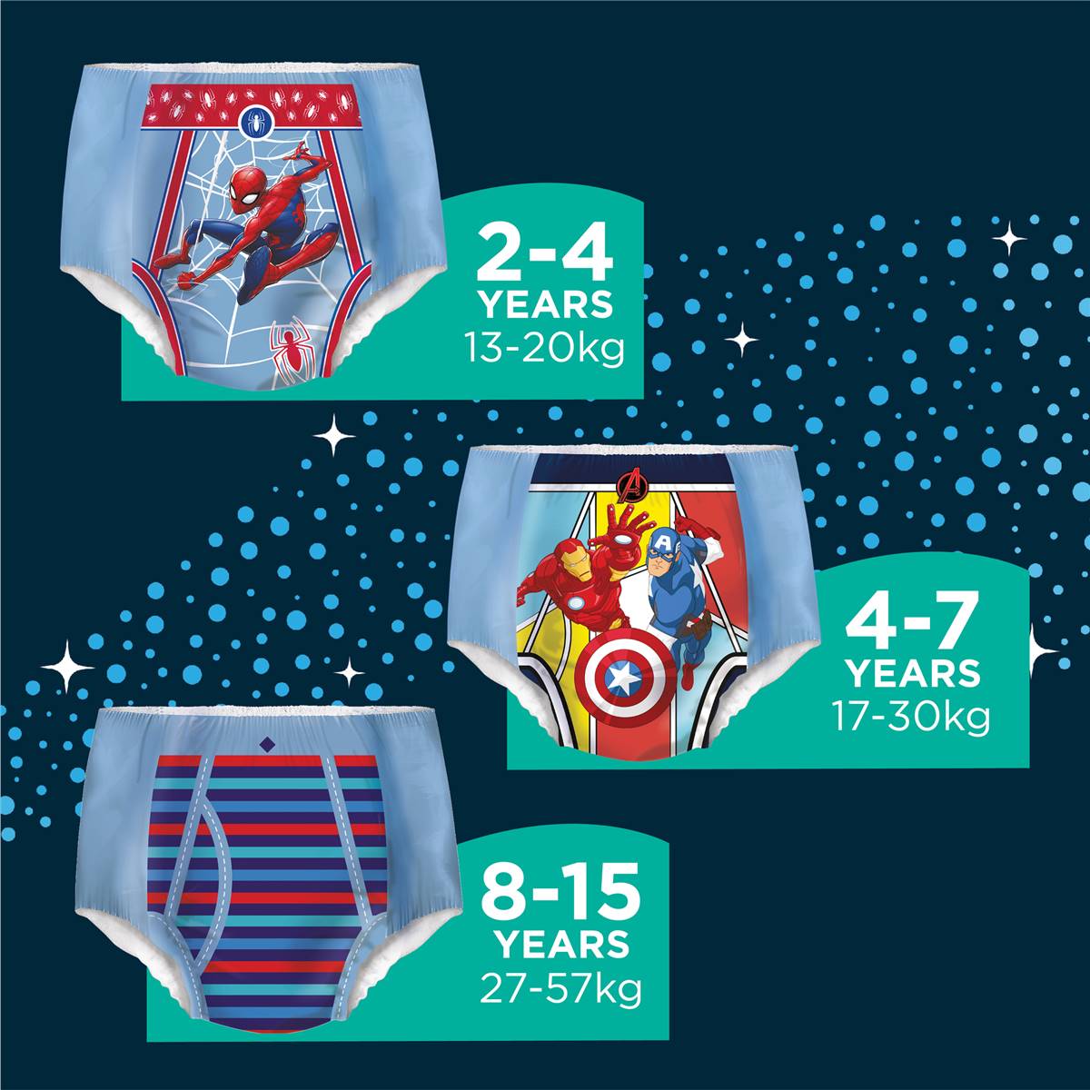 Huggies Drynites Night Time Pants For Boys 47 Years (1730kg) 9 Pack