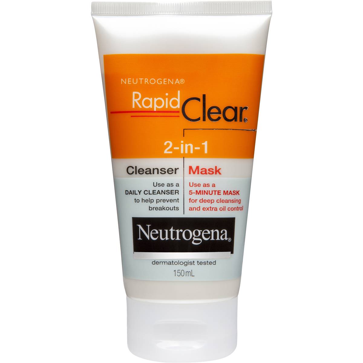 Neutrogena Rapid Clear 2 In 1 Cleanser And Mask 150ml | Woolworths