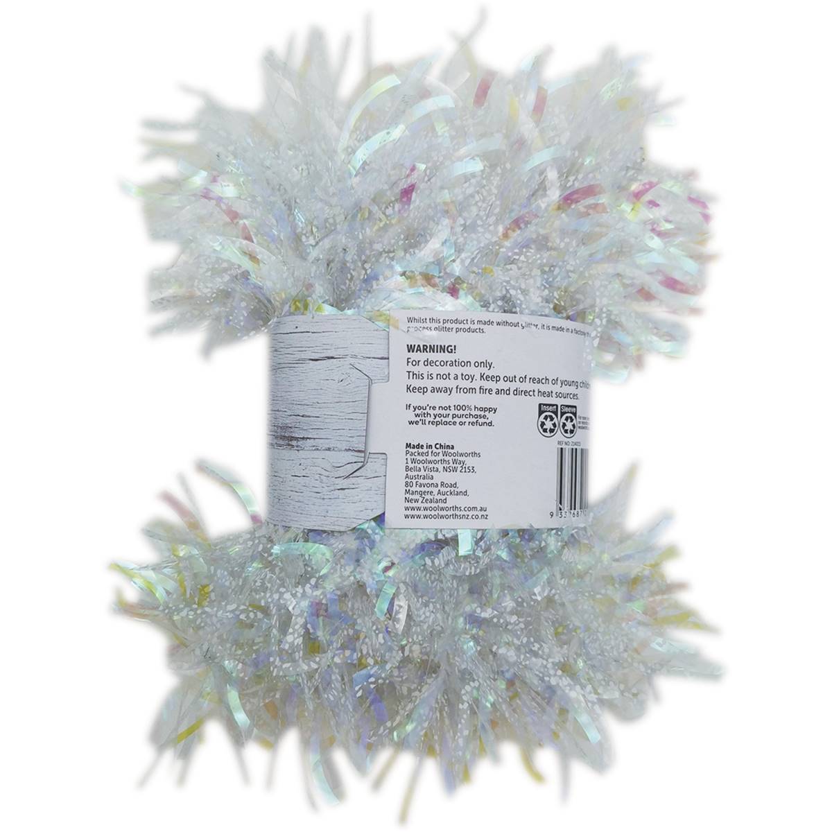 Christmas Tinsel White 4m Each Woolworths