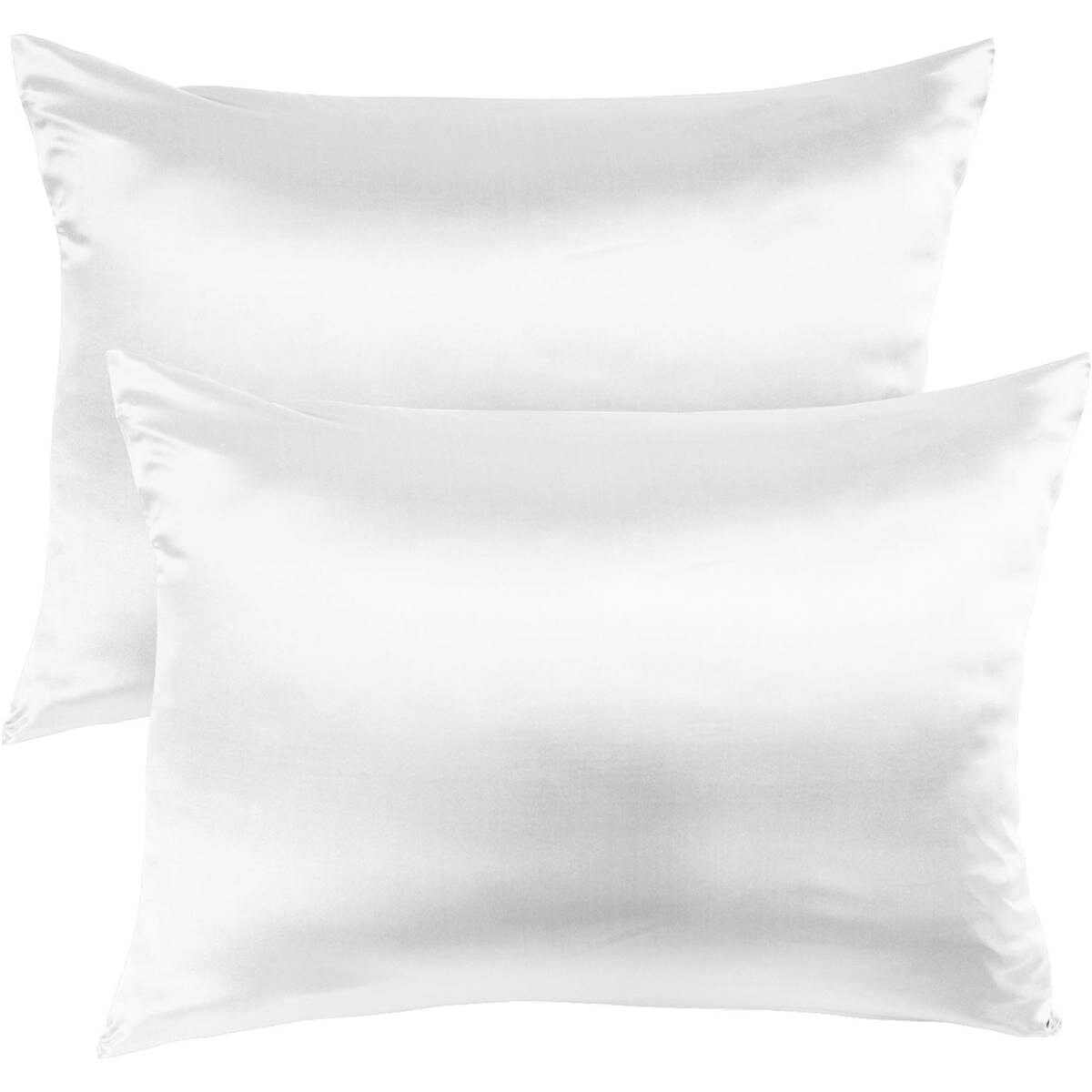 Royal Comfort Luxury Mulberry Silk Pillow Cases Blush White 2 Pack