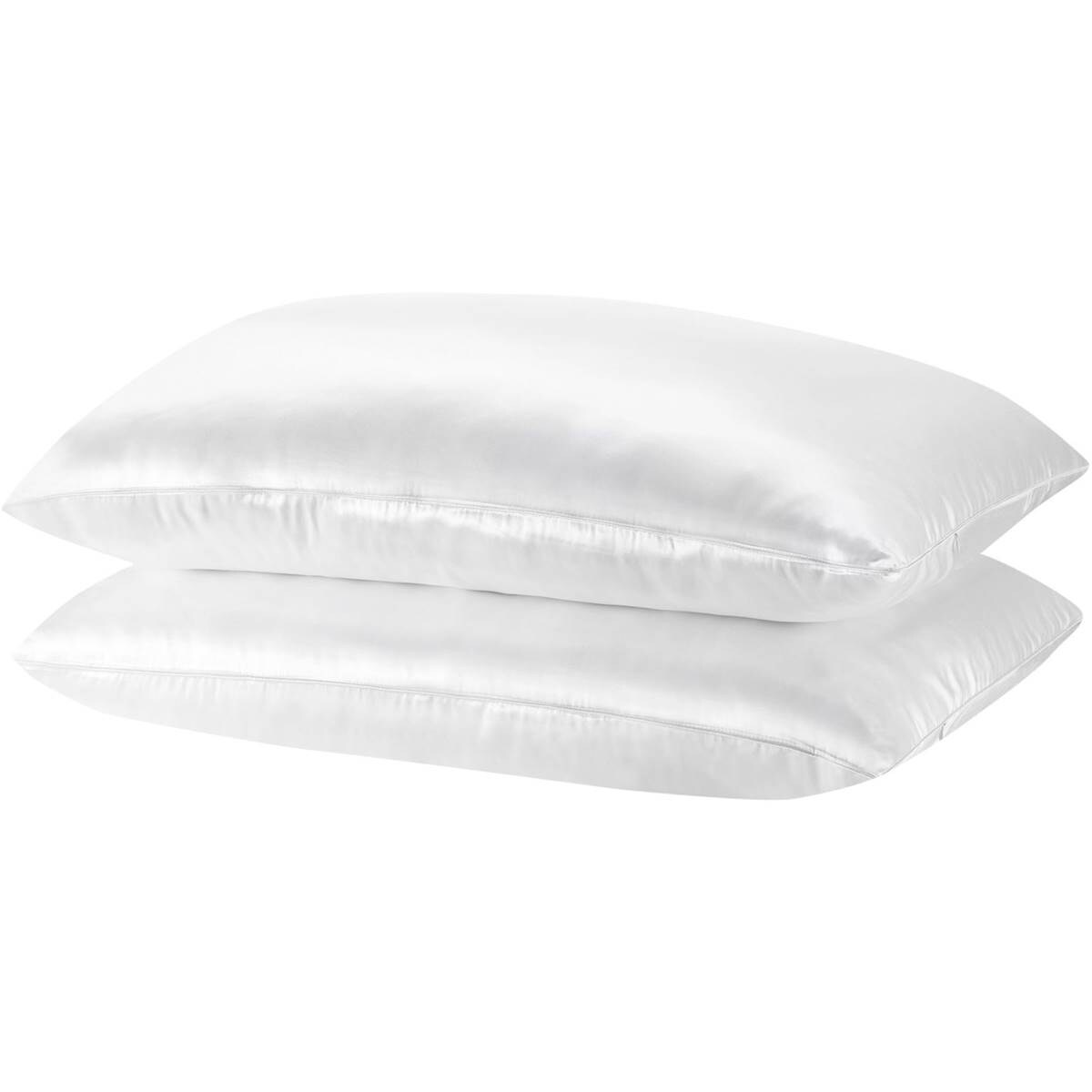 Royal Comfort Luxury Mulberry Silk Pillow Cases Blush White 2 Pack