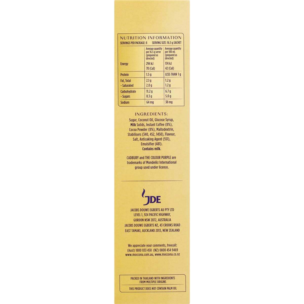 Moccona Cadbury Hazelnut Mocha Sachets 8 Pack Woolworths