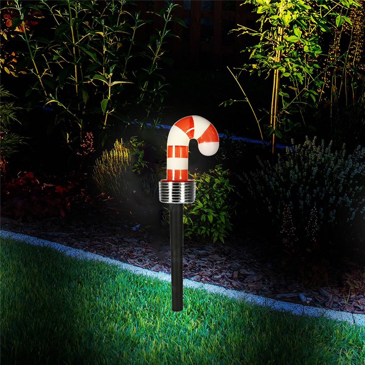 Christmas Solar Led Candy Cane Garden Stake Each Woolworths