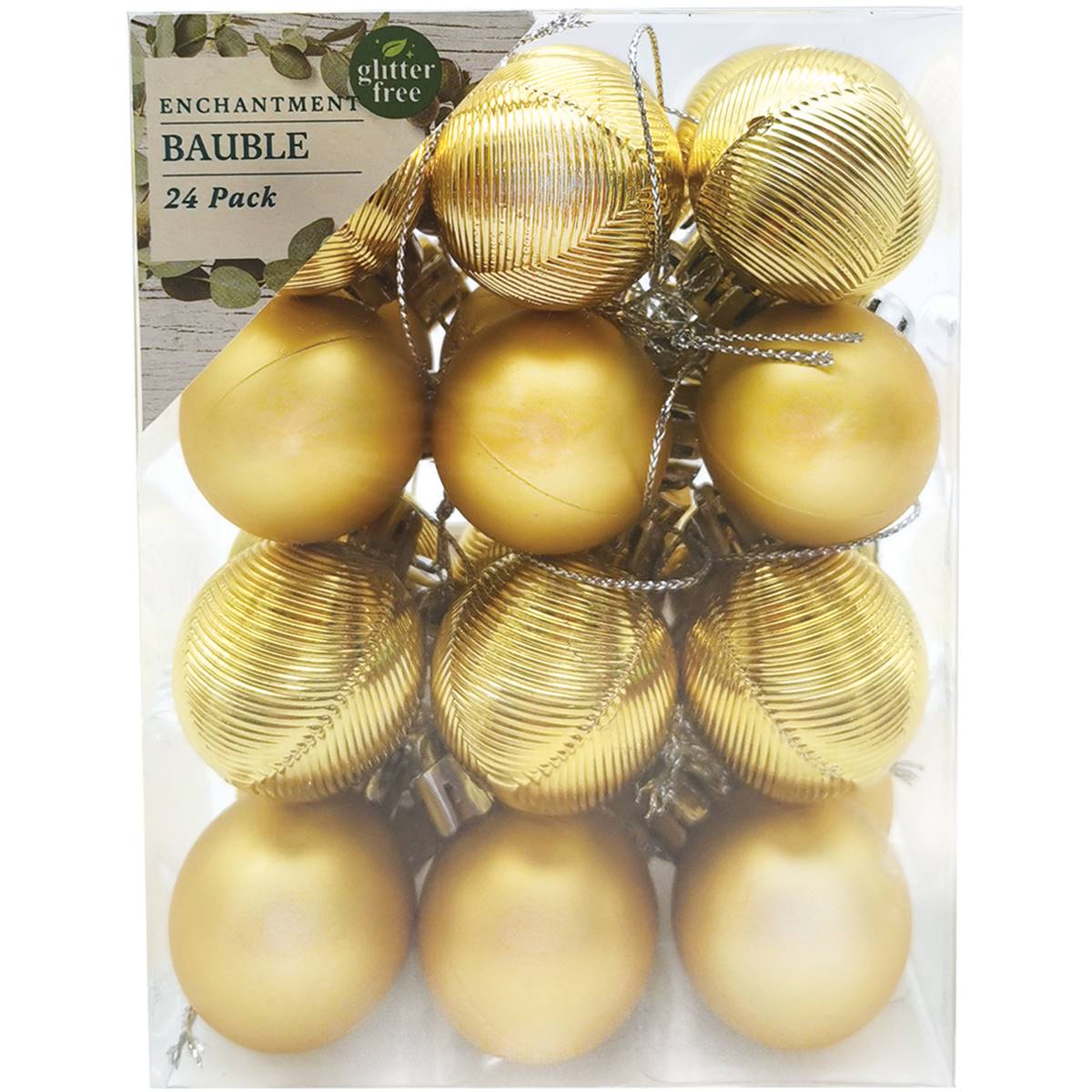 Christmas Enchantment Bauble 3cm Gold 24 Pack | Woolworths