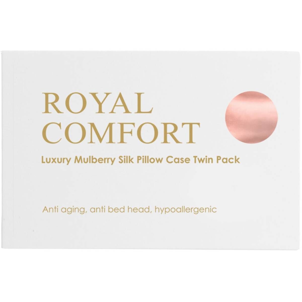 Royal Comfort Luxury Mulberry Silk Pillow Cases Blush Pink 2 Pack Woolworths