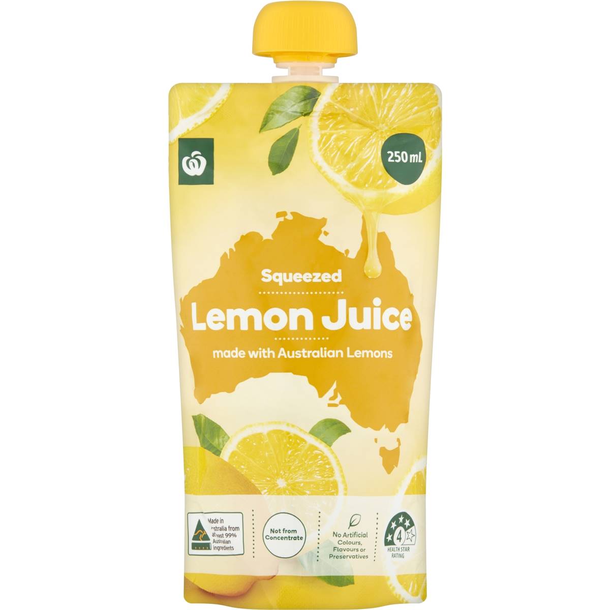 Woolworths Australian Lemon Juice Pouch 250ml Woolworths woolworths-australian-lemon-juice-pouch-250ml-woolworths