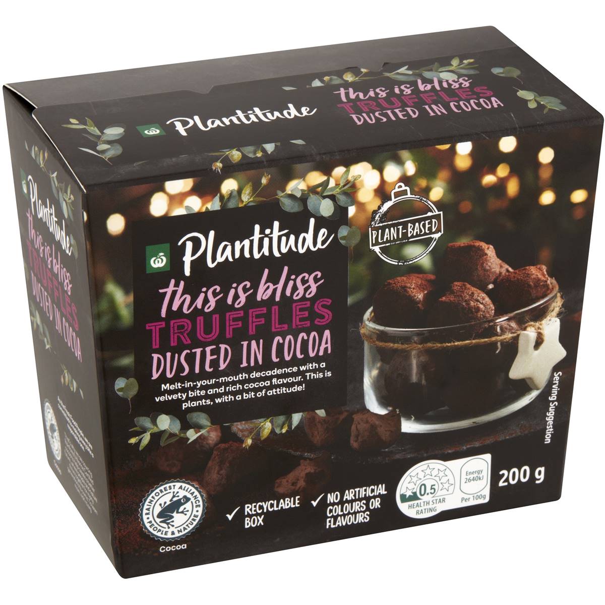 Plantitude Cocoa Dusted Truffles Dusted In Cocoa 200g Woolworths