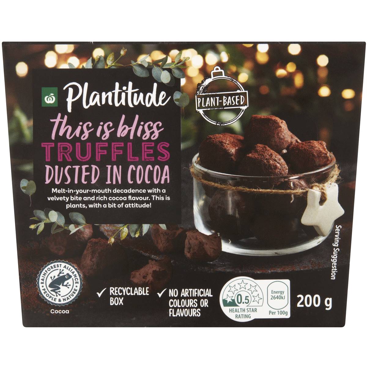 Plantitude Cocoa Dusted Truffles Dusted In Cocoa 200g Woolworths