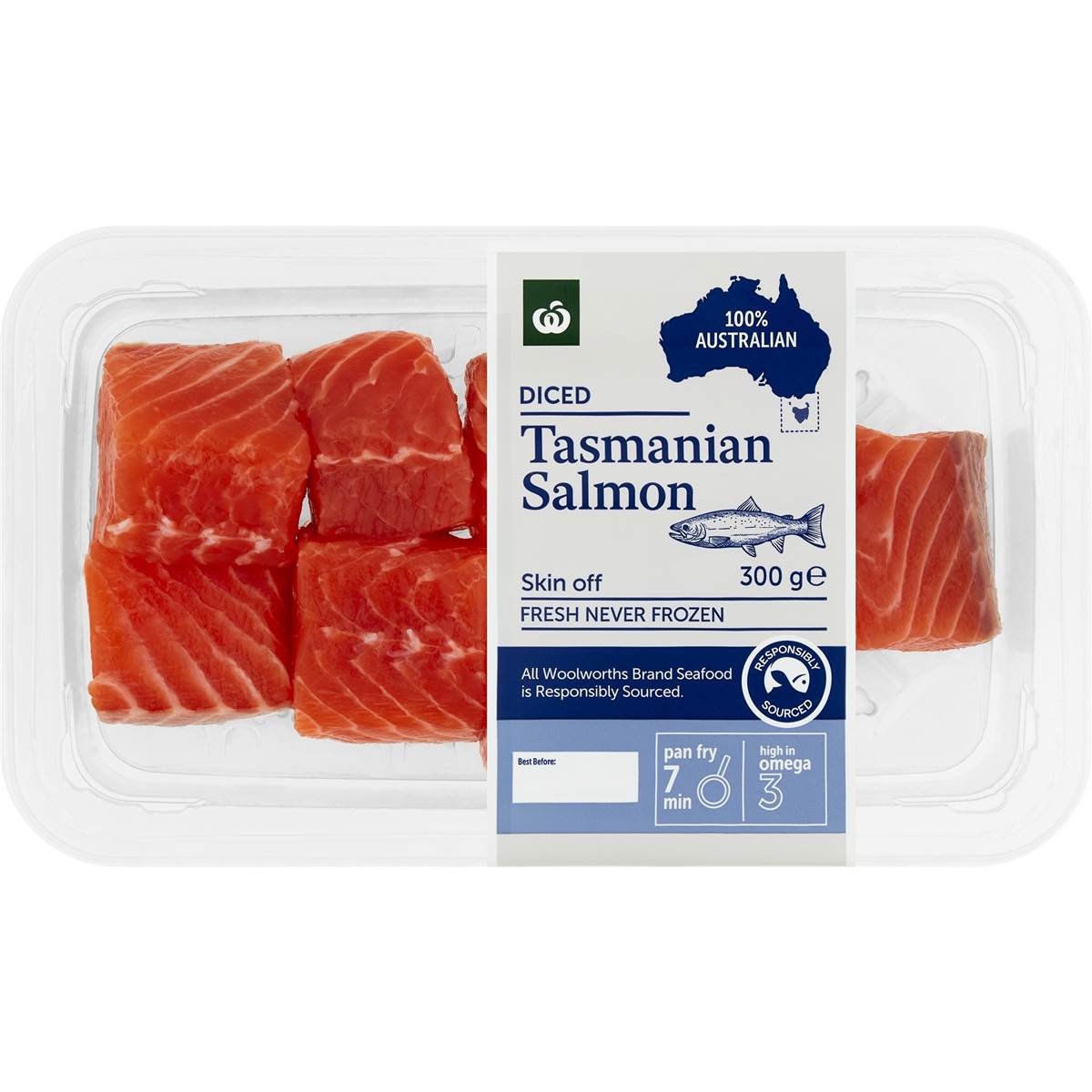 Woolworths Diced Tasmanian Salmon Skin Off 300g Woolworths