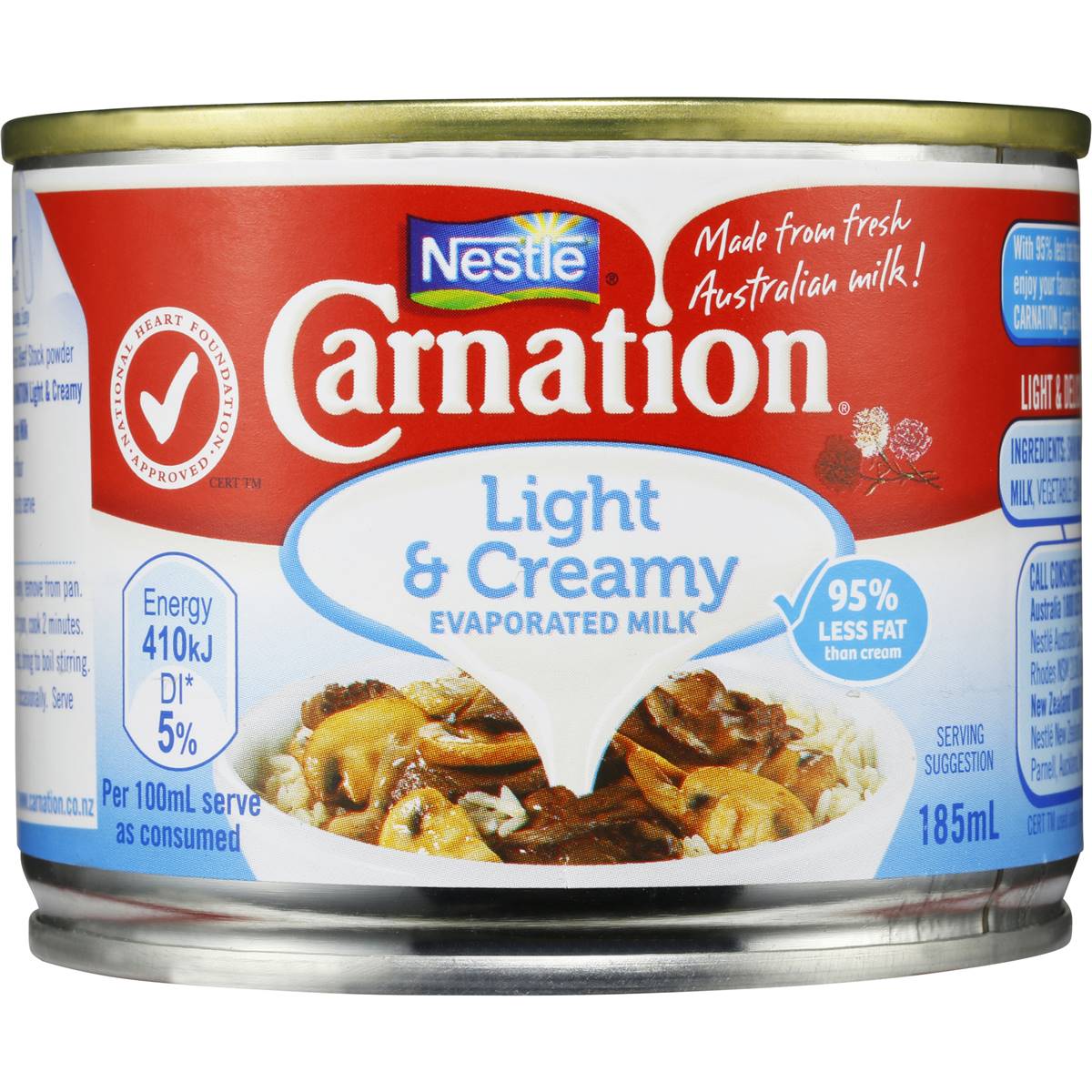 Nestle Carnation Light & Creamy Evaporated Milk 185ml Woolworths