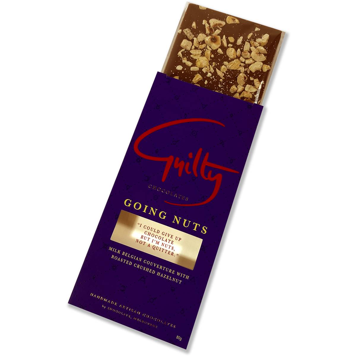 Guilty Chocolates Going Nuts Milk Chocolate Bar 80g Woolworths