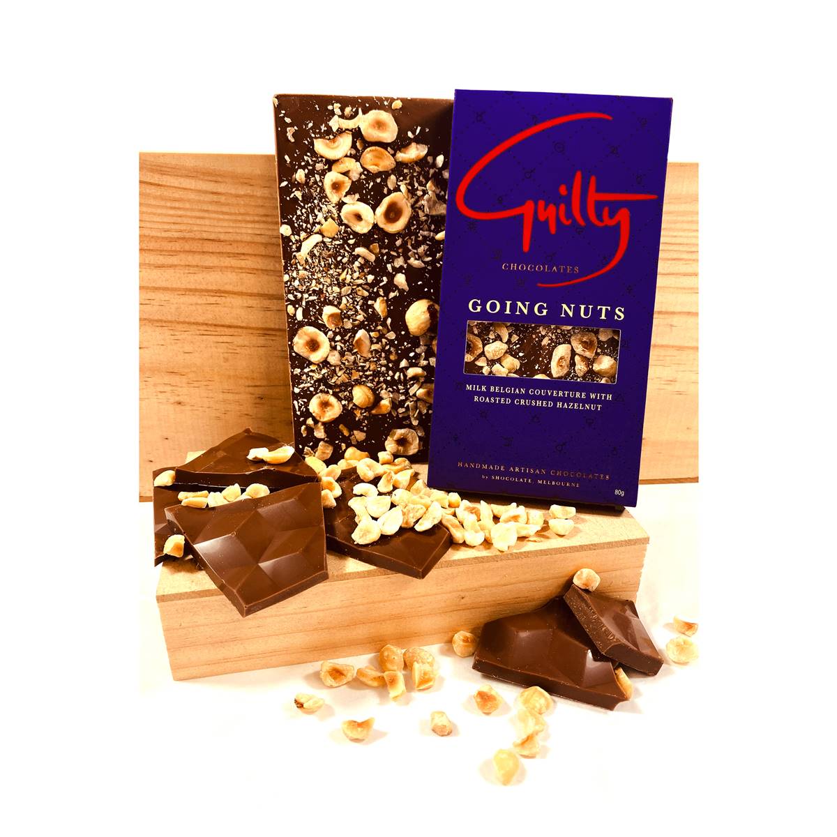 Guilty Chocolates Going Nuts Milk Chocolate Bar 80g Woolworths