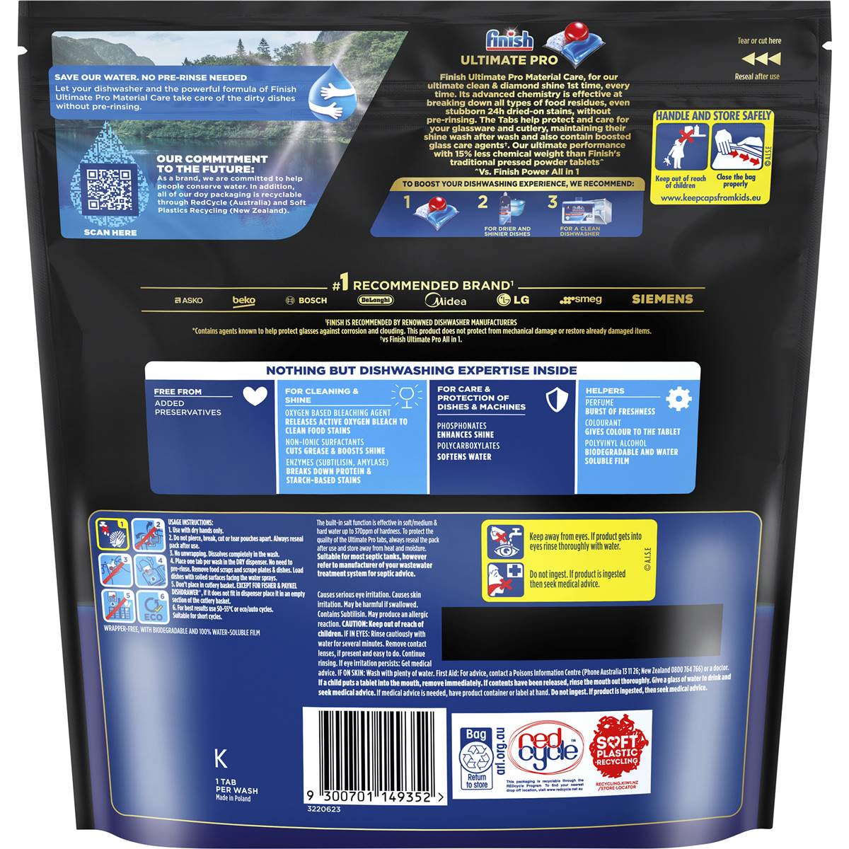 Finish Ultimate Pro Material Care Dishwasher Tablets 35 Pack Woolworths