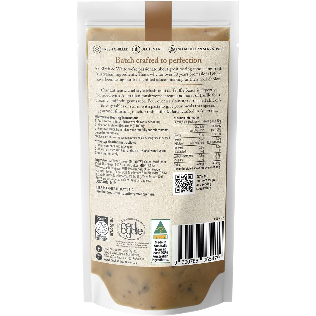 Birch & Waite Mushroom & Truffle Sauce Sauce 200g Woolworths