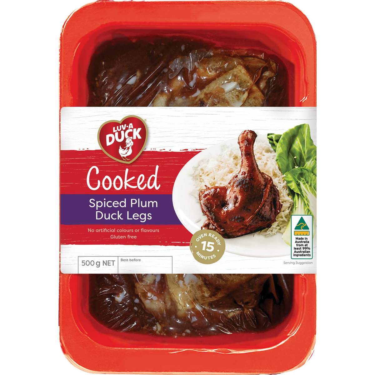 Luv-a-duck Spiced Plum Duck Legs 500g | Woolworths