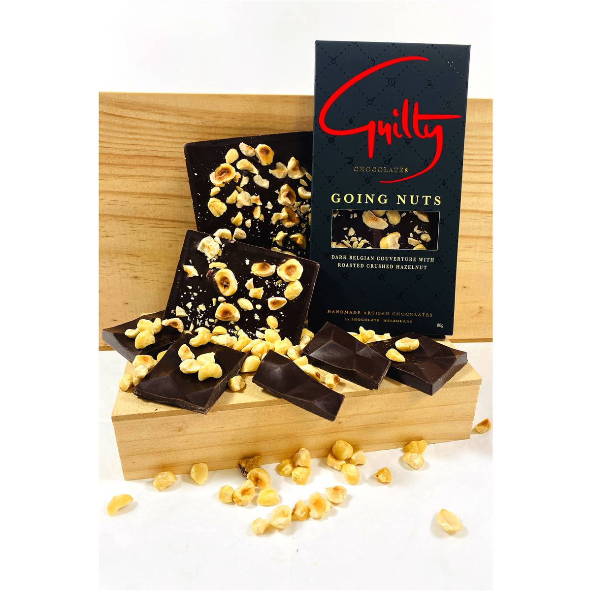 Guilty Chocolates Going Nuts Dark Chocolate Bar 80g Woolworths