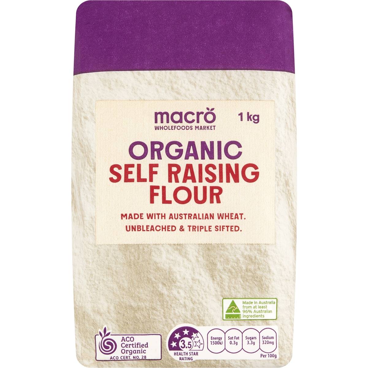 Macro Organic Self Raising Flour 1kg Woolworths