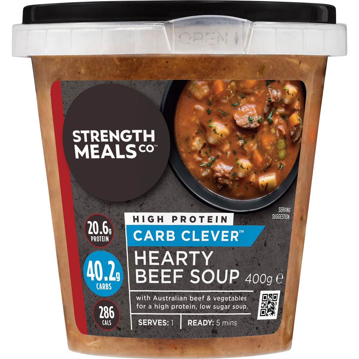 Strength Meals Co High Protein Hearty Beef Soup 400g Woolworths